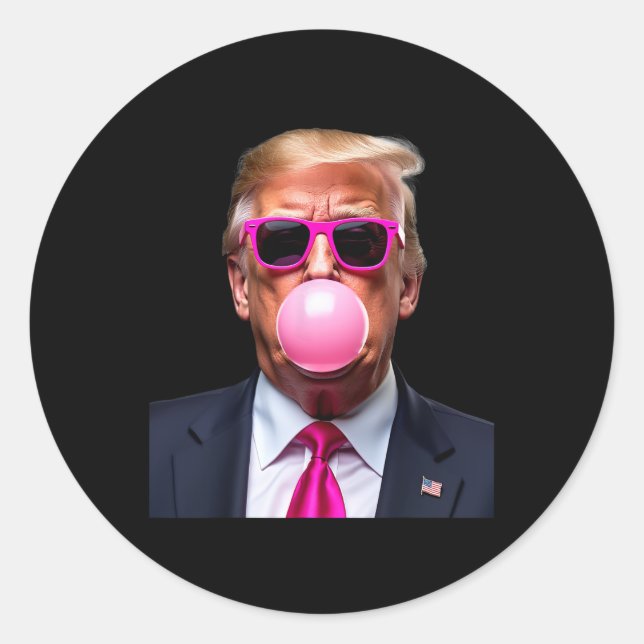 Trump Bubble Gum Pink  Classic Round Sticker (Front)