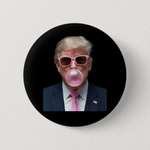 Trump Bubble Gum Pink Funny USA President 6 Cm Round Badge