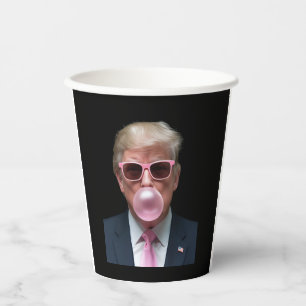 Trump Bubble Gum Pink Funny USA President Paper Cups