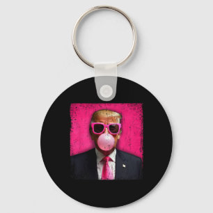 Trump Bubble Gum Pink Sungles Funny _1 Key Ring