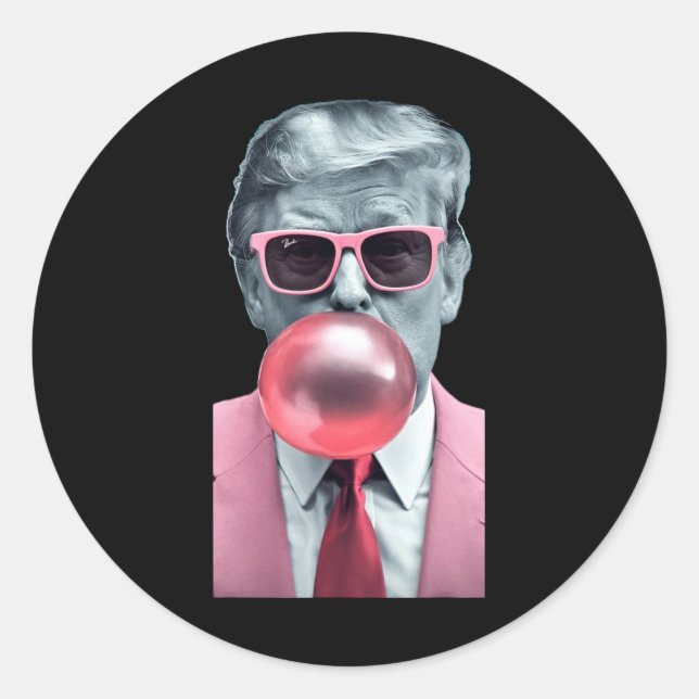Trump Bubble Gum Yum  Classic Round Sticker (Front)