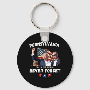Trump Butler Pennsylvania Never Forget Key Ring