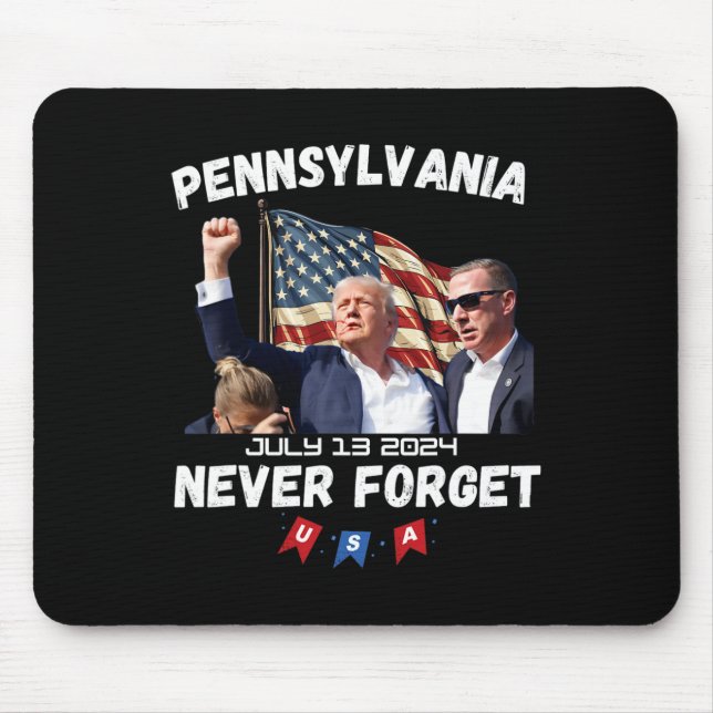Trump Butler Pennsylvania Never Forget  Mouse Mat (Front)