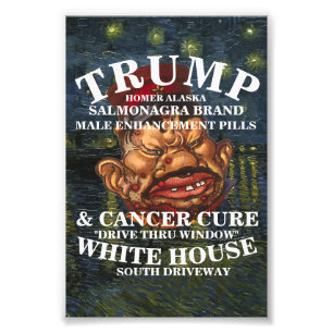 TRUMP CANCER VD STD RFK CANCER CURE DRIVE WINDOW PHOTO PRINT
