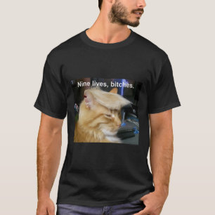 Trump Cat Nine Lives Funny Trump 2024 Vote Electio T-Shirt