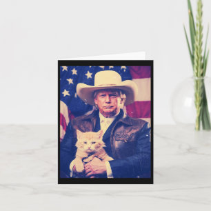 Trump Cat Shirt Funny Cowboy Donald Trump 2024 Ame Card