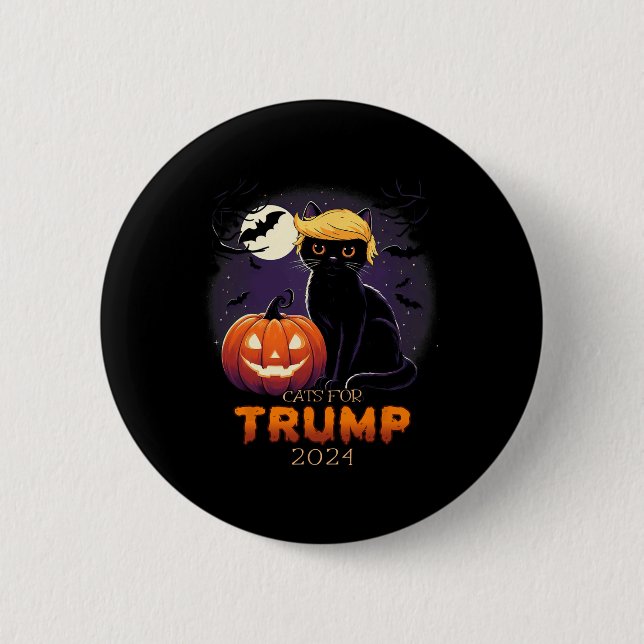Trump Cat Shirts Black Cat Halloween Costume Cat L 6 Cm Round Badge (Front)