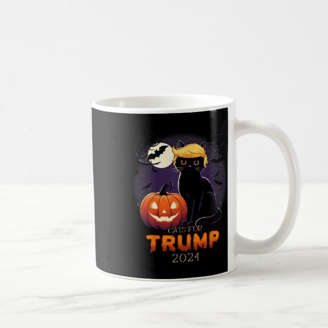 Trump Cat Shirts Black Cat Halloween Costume Cat L Coffee Mug (Right)