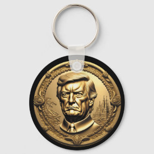 TRUMP CGI Collectable Gold Art-Coin Doubloon Key Ring