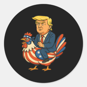 Trump Chicken Jockey Satire - Funny Political Humo Classic Round Sticker
