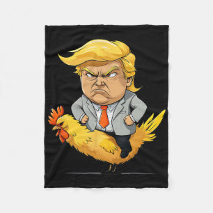 Trump Chicken Jockey Satire - Funny Political Humo Fleece Blanket