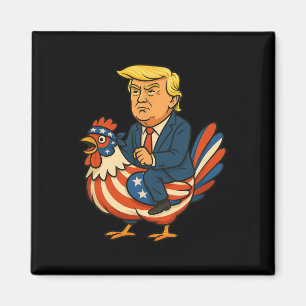 Trump Chicken Jockey Satire - Funny Political Humo Magnet