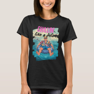 Trump Chillin Like A Felon Summer Retro Pool Float T-Shirt