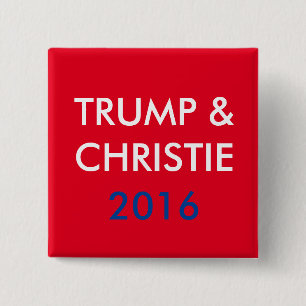 Trump & Christie 2016 Square Button