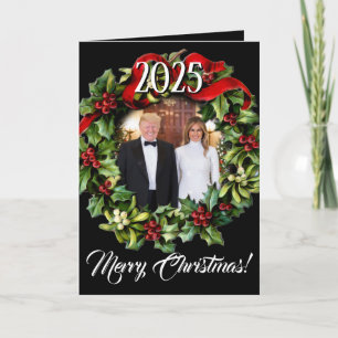 Trump Christmas 2020 Wreath Photo Holiday Greeting