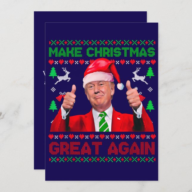 Trump Christmas Card, Make Christmas Great Again Holiday Card (Front/Back)