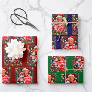 Trump Christmas Cat Ugly Xmas Wrapping Paper