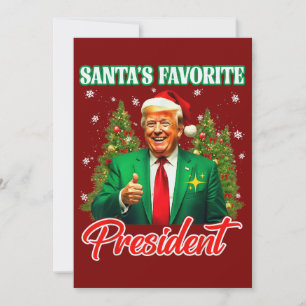 Trump Christmas Gift   Santa's Favorite President Holiday Card