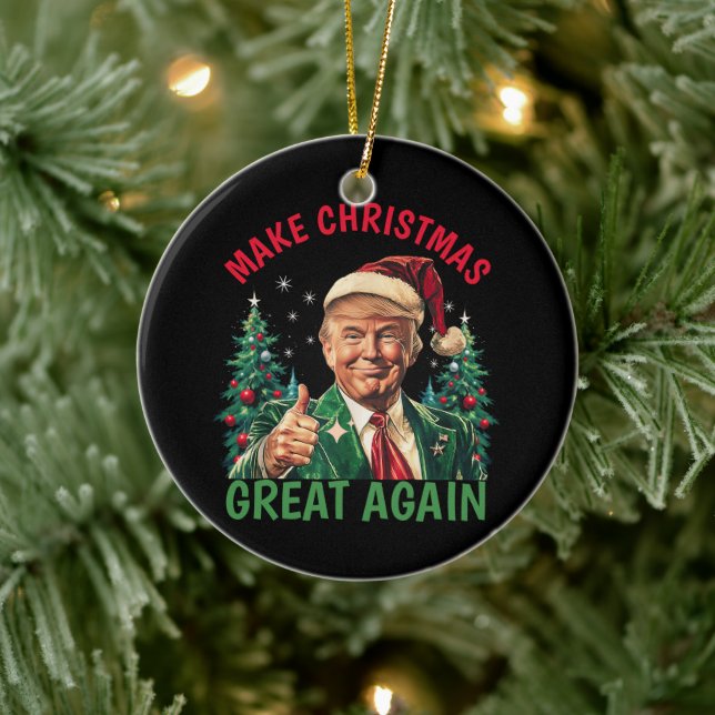 Trump Christmas, Make Christmas Great Again Ceramic Tree Decoration (Tree)