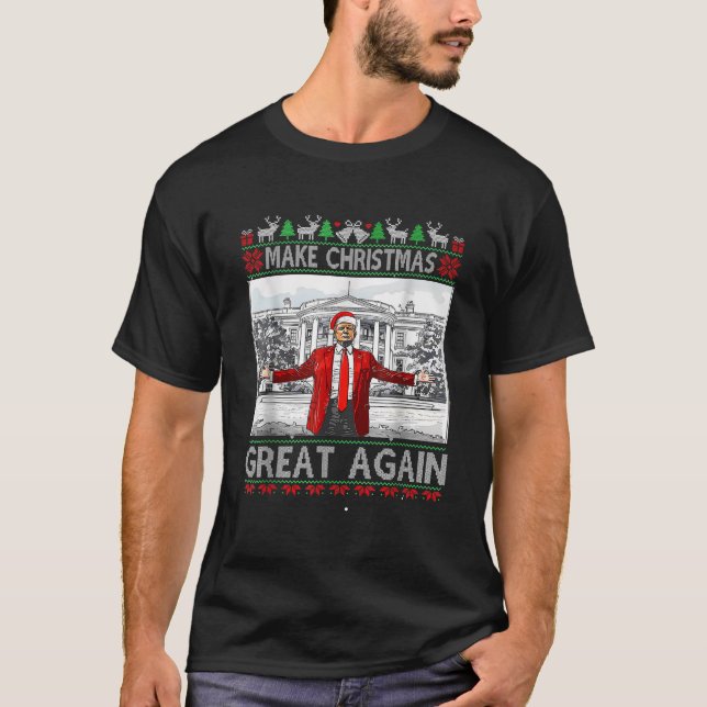 Trump Christmas Make Christmas Great Again White H T-Shirt (Front)
