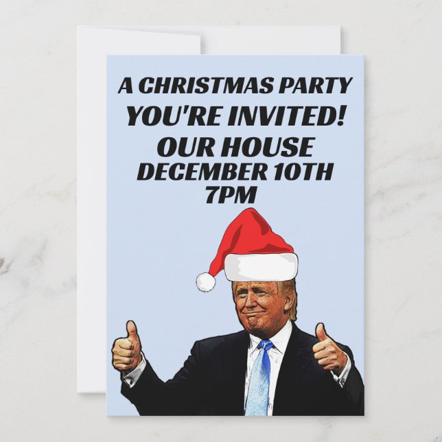 TRUMP CHRISTMAS PARTY CUSTOM INVITATIONS (Front)