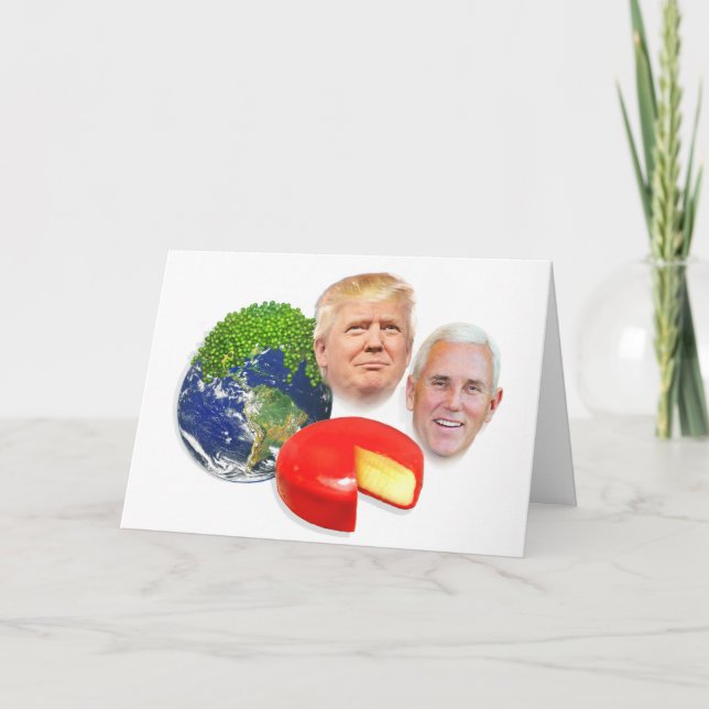 Trump Christmas, Peas on Earth Gouda Wheel Holiday Card (Front)