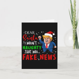 Trump Christmas Pyjamas Dear Santa Fake News Funny Card