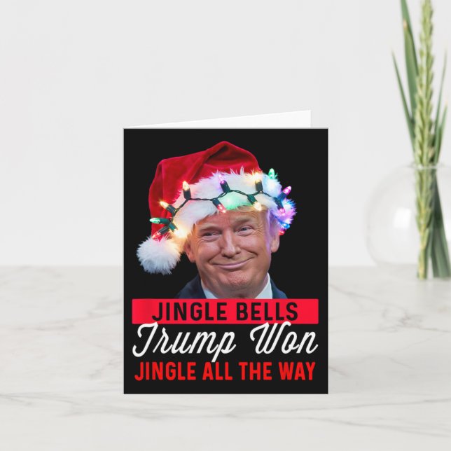 Trump Christmas Shirt Jingle Bells Funny Trump Won Card (Front)