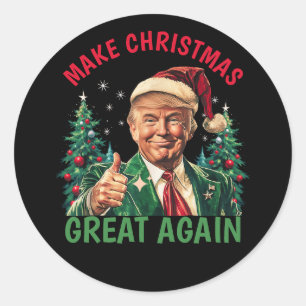 Trump Christmas Stickers, Make Xmas Great Again Classic Round Sticker