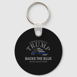 Trump Cks The Blue Thin Blue Line Flag Police Supp Key Ring
