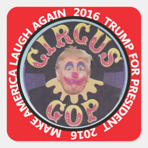 Trump Clown Square Sticker