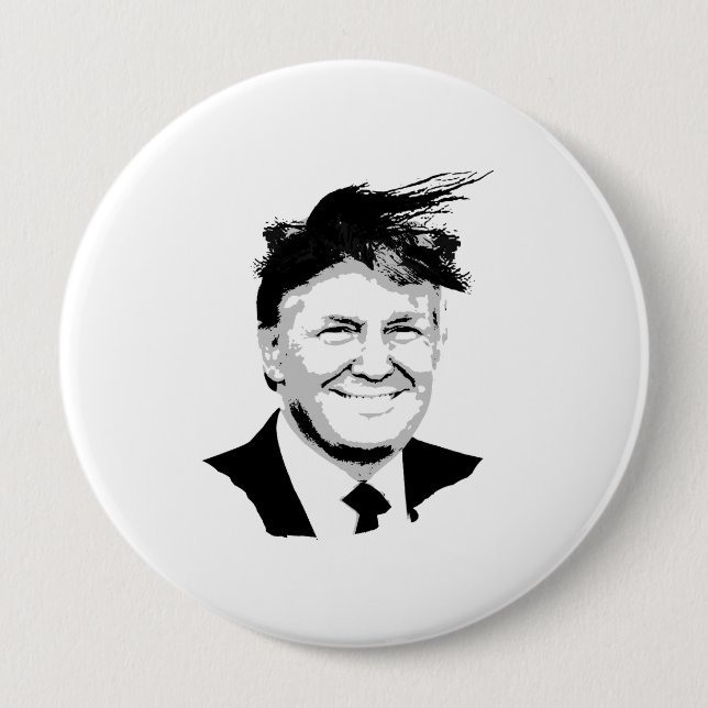 Trump Comb Over 10 Cm Round Badge (Front)