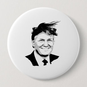 Trump Comb Over 10 Cm Round Badge