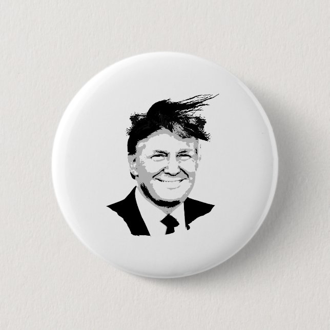 Trump Comb Over 6 Cm Round Badge (Front)