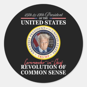 Trump Commander-in-chief 45 47 Revolution Of Commo Classic Round Sticker