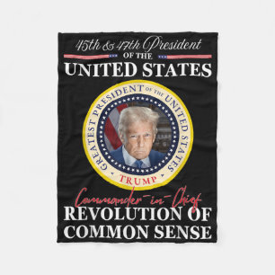 Trump Commander-in-chief 45 47 Revolution Of Commo Fleece Blanket