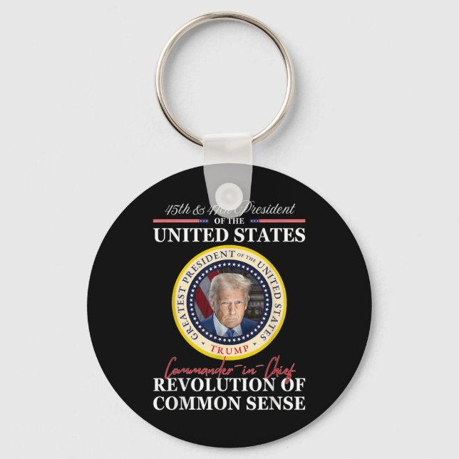 Trump Commander-in-chief 45 47 Revolution Of Commo Key Ring (Front)