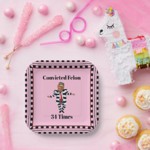 Trump Convicted Felon Paper Plate