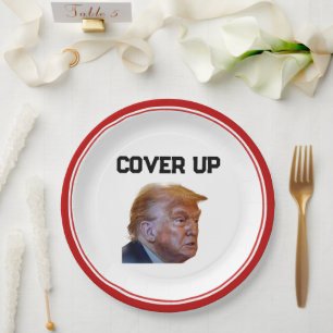 Trump Cover Up Paper Plate