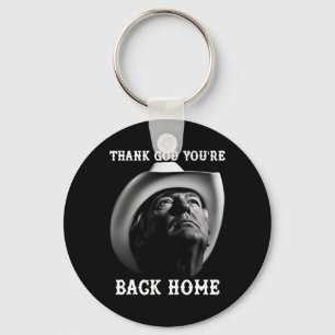 Trump Cowboy Supporter Thank God You're Ck Home 20 Key Ring