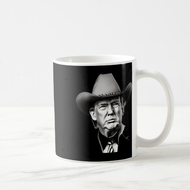 Trump Cowboy Western President You Miss Me Yet Meg Coffee Mug (Right)