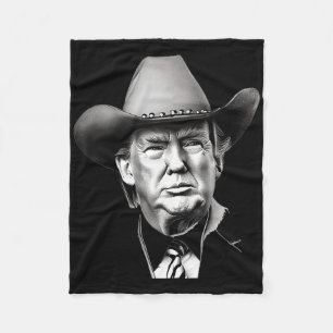 Trump Cowboy Western President You Miss Me Yet Meg Fleece Blanket