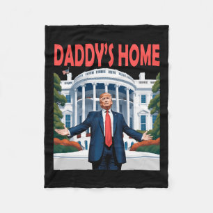 Trump Daddys Home White House  Fleece Blanket