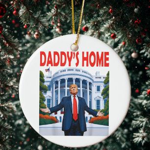 Trump Daddys Home White House Gift Ceramic Tree Decoration