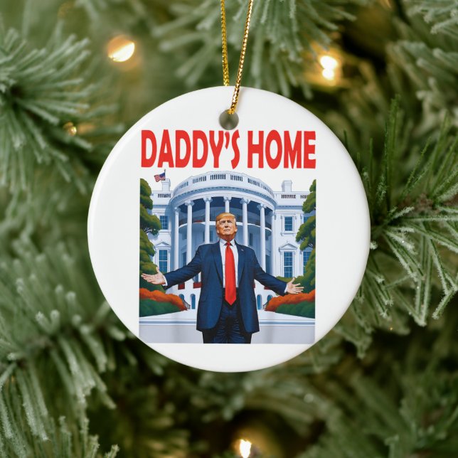 Trump Daddys Home White House Gift  Ceramic Tree Decoration (Tree)