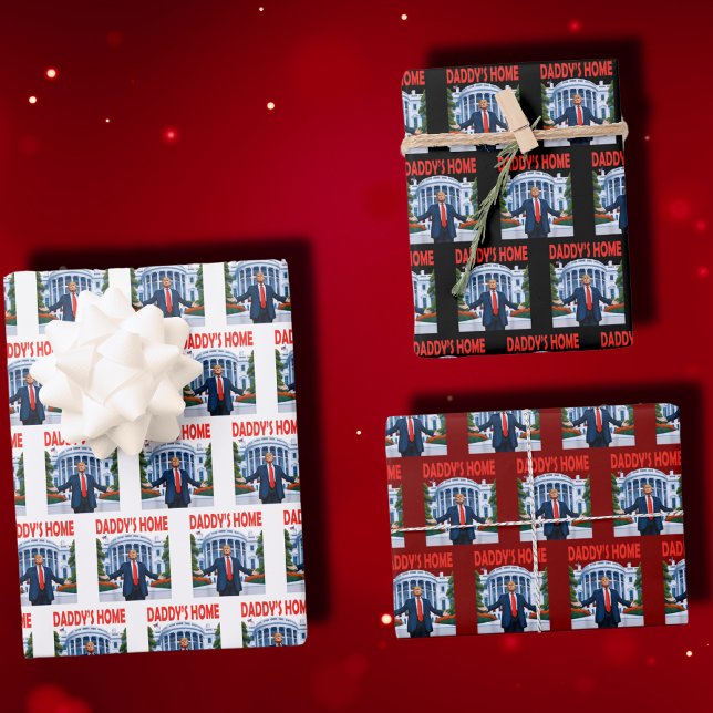 Trump Daddys Home White House Republican Gift Wrapping Paper Sheet (Creator Uploaded)