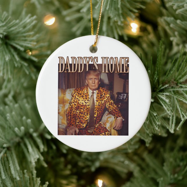 Trump Daddys Home White House | Trump Gift Ceramic Tree Decoration (Tree)