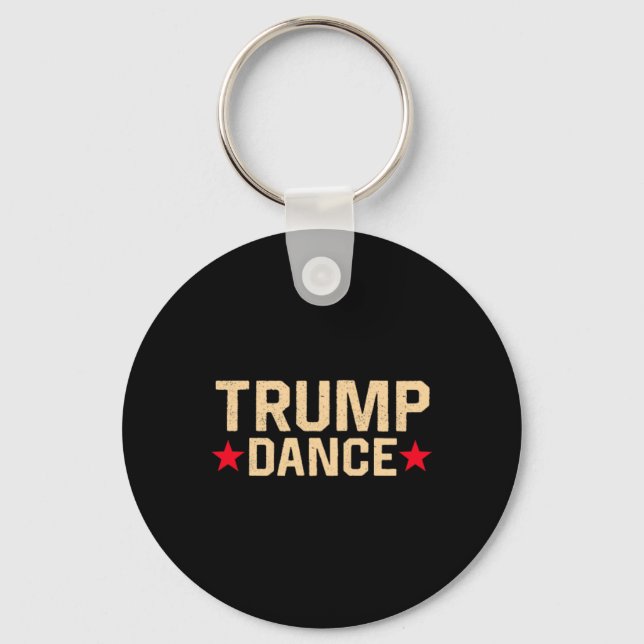 Trump Dance 2024 Qr 4547 Funny Trump Dancing Code  Key Ring (Front)