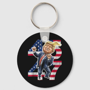 Trump Dance 45 47 American Flag Trump 2024 Key Ring