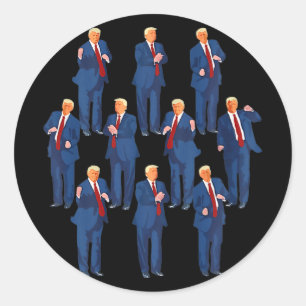 Trump Dance 4th Of July And Trump Father's Day Classic Round Sticker